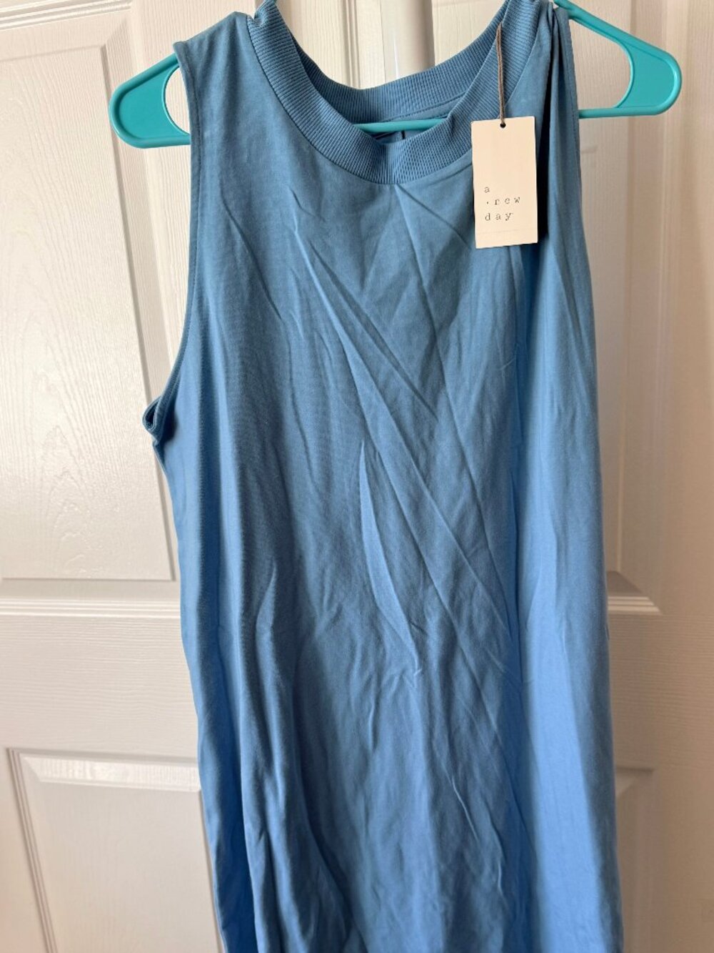 A New Day Light Blue Sleeveless Stretch Dress Large NWT